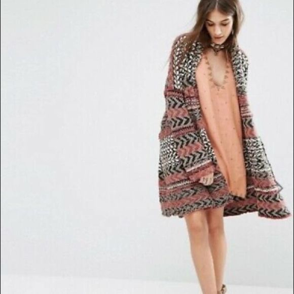 Free People Sweaters - Free people Iona longline belted loose knit cardigan size Large